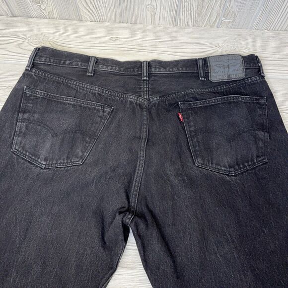 Levi's 501XX Button Fly Straight Leg Denim Jeans Men's Size 44x32 Black Red Tab - Picture 4 of 10